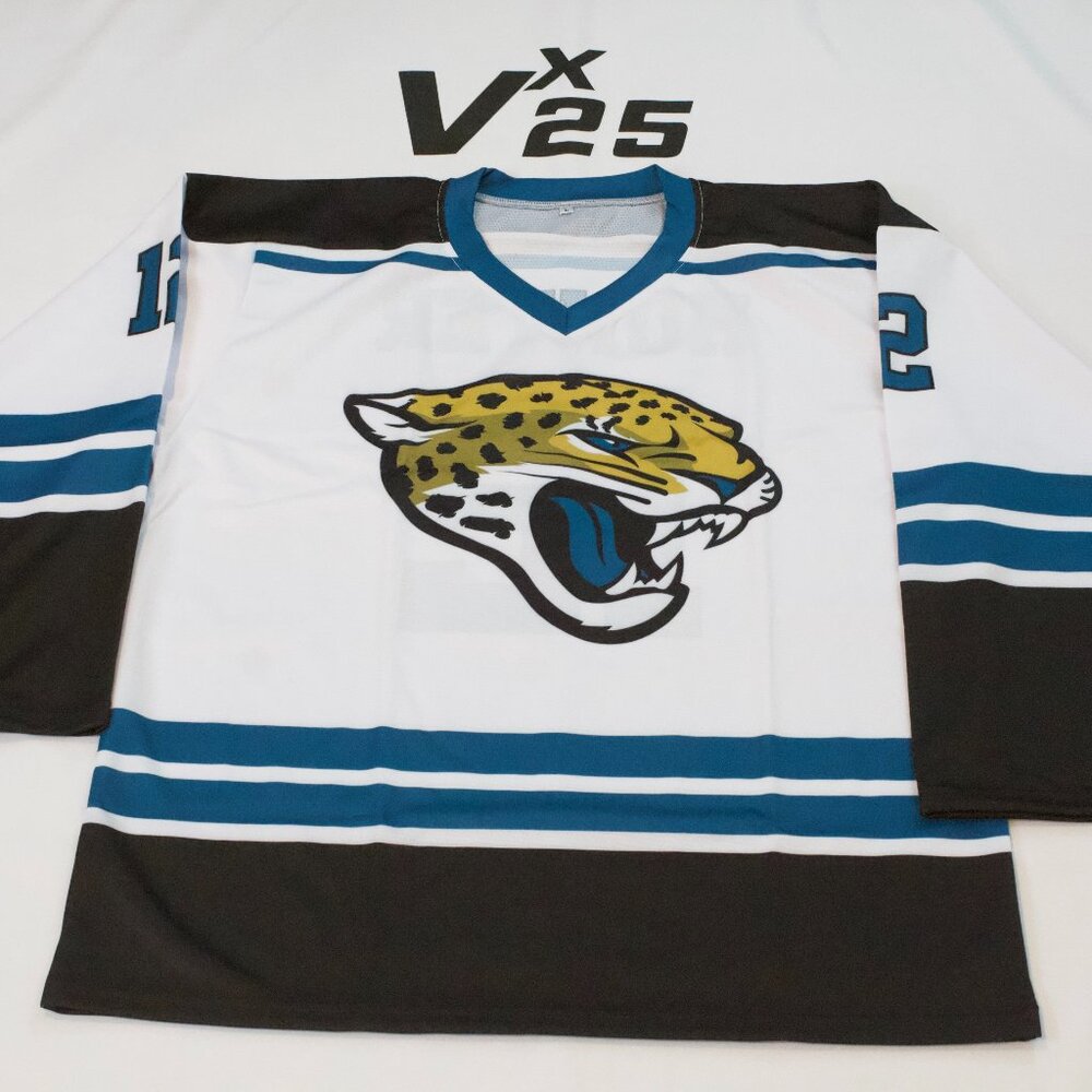 NEW Men's Travis Hunter Jacksonville Jaguars White Hockey Jersey Size Large